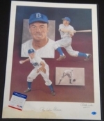 Pee Wee Reese 16x20 Autographed Pelusso (Brooklyn Dodgers)